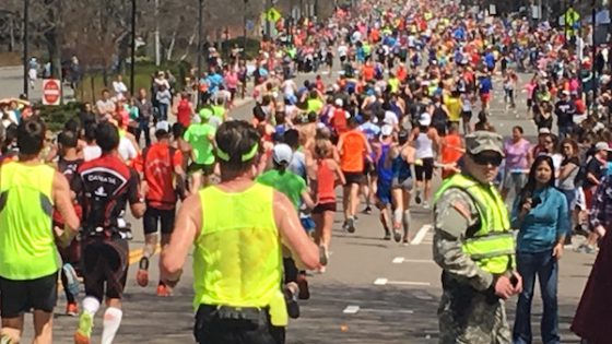 Running Mile 14.5 Boston